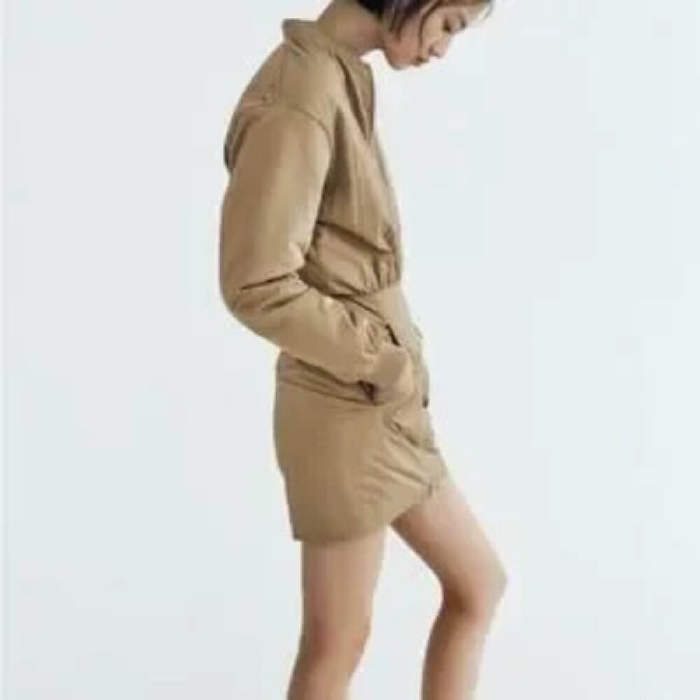 Zara NWT Puff Bomber Full Zip Mini Dress XS MINIMALIST QUIET FLEX MODERN COUTURE - Picture 10 of 17